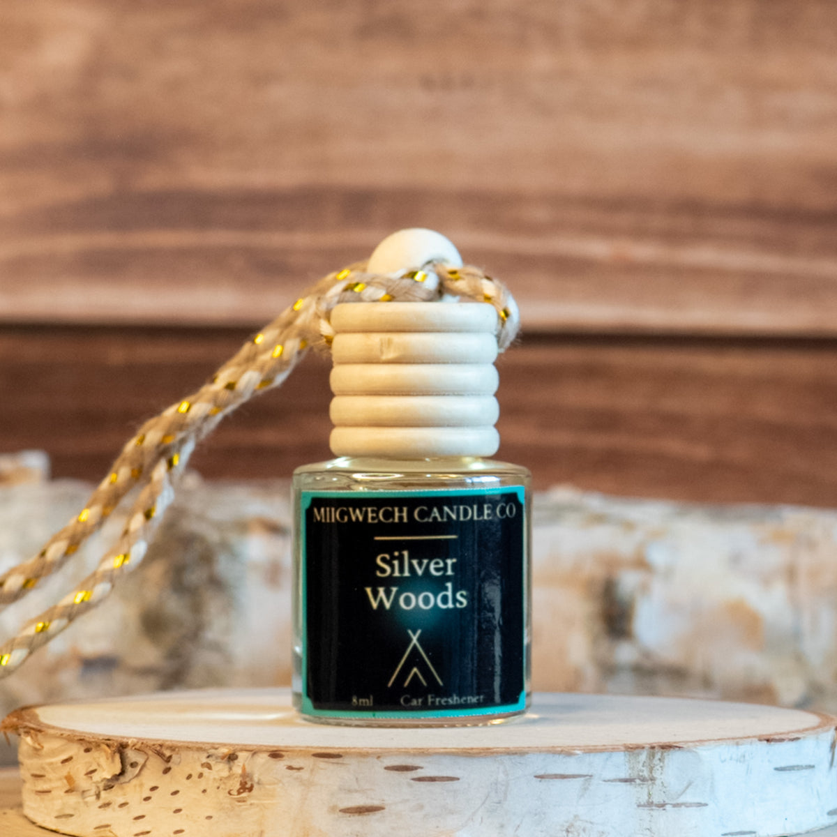 Silver Wood Car Freshener